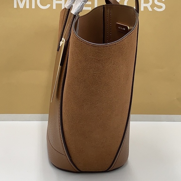 MICHAEL KORS PORTIA SMALL TOTE LUGGAGE COLOR Pebbled leather/ suede - Picture 11 of 16